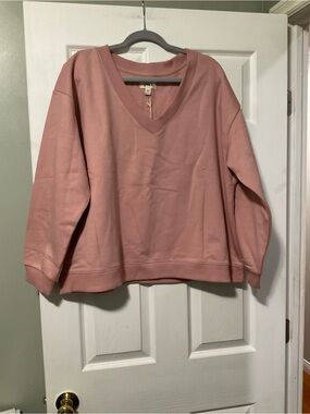 Pact Dusty Pink V-Neck Pullover